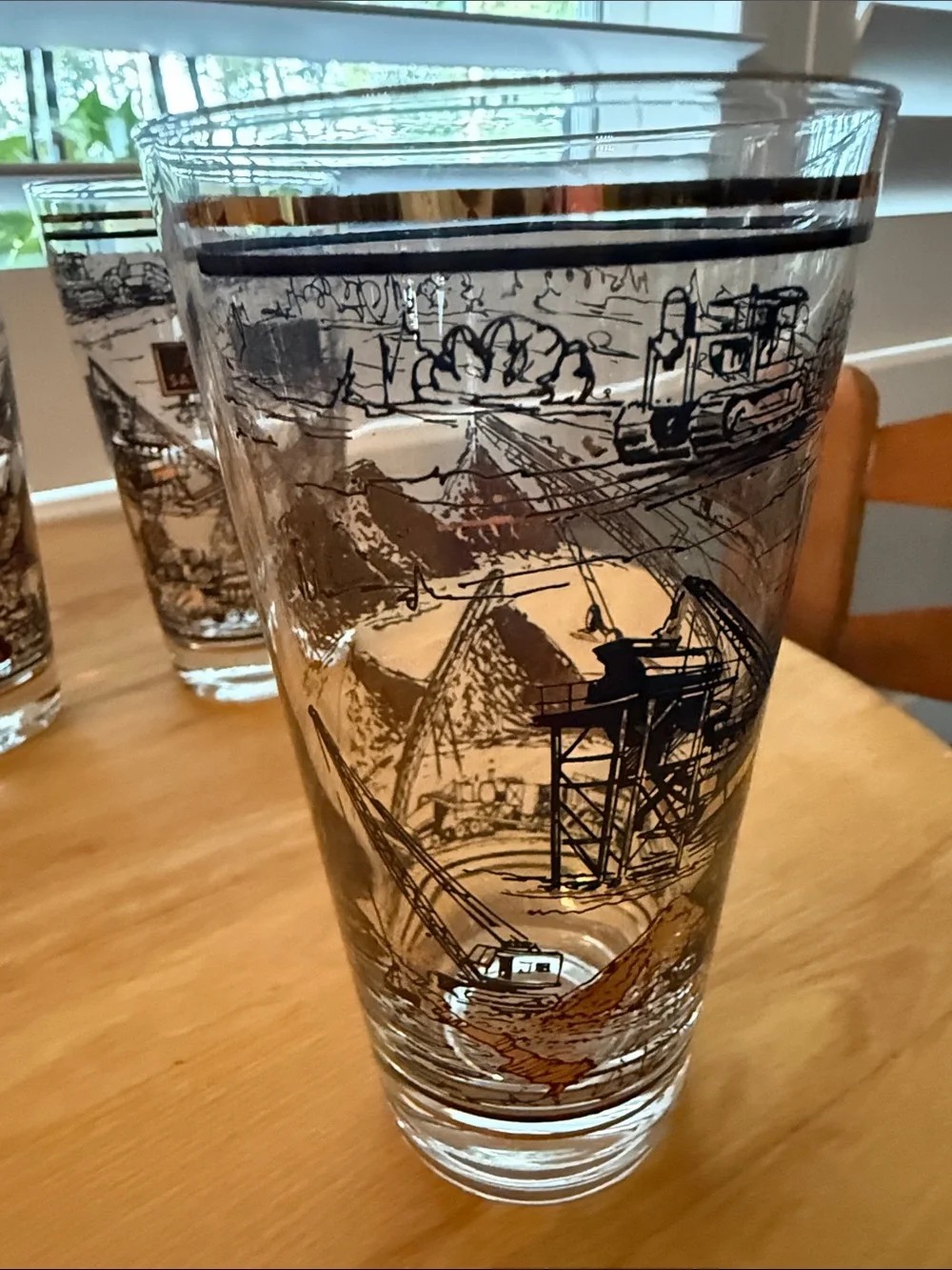 Vintage Accorsi Sand & Gravel Promotional Glasses – Set of 5